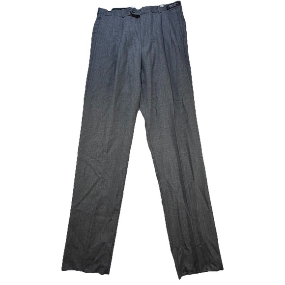 Bachrach Other - NWT Bachrach Super 120's Wool Pants 36 R X 36" Unhemmed Grey Pleated Lightweight